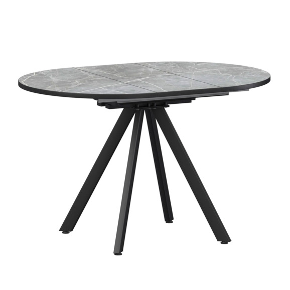 Стол раздвижной Лаки мини 800+300мм, фаерстоун, черный муар - фото 1