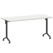 Фотография товара Стол мобильный складной радиусный, белый, антрацит, 22 мм, 160*70 от компании ChiedoCover.