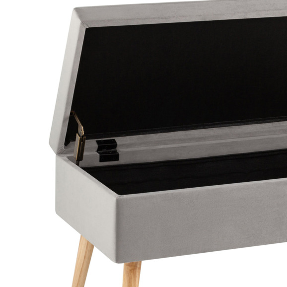 Банкетка Сторми, с ящиком, велюр, серый - фото 5