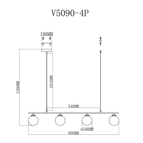 Подвесной светильник V5090-4P Lingdal Подвесной светильник V5090-4P Lingdal - фото 2