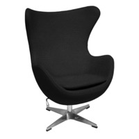 Настоящее фото товара Кресло Egg chair, черный, экокожа, произведённого компанией ChiedoCover