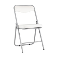Настоящее фото товара Складной стул Джонни экокожа белый каркас металлик, произведённого компанией ChiedoCover
