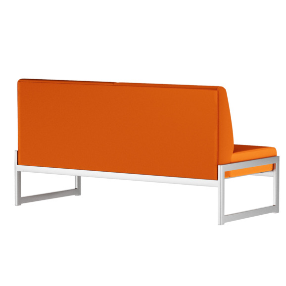 Диван Sigma, кожзам NITRO ORANGE, каркас серебро - фото 7