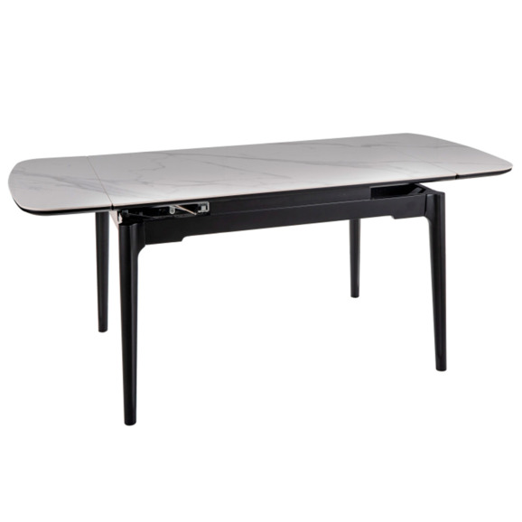 Стол обеденный Habitat, белый лак, черный - фото 2