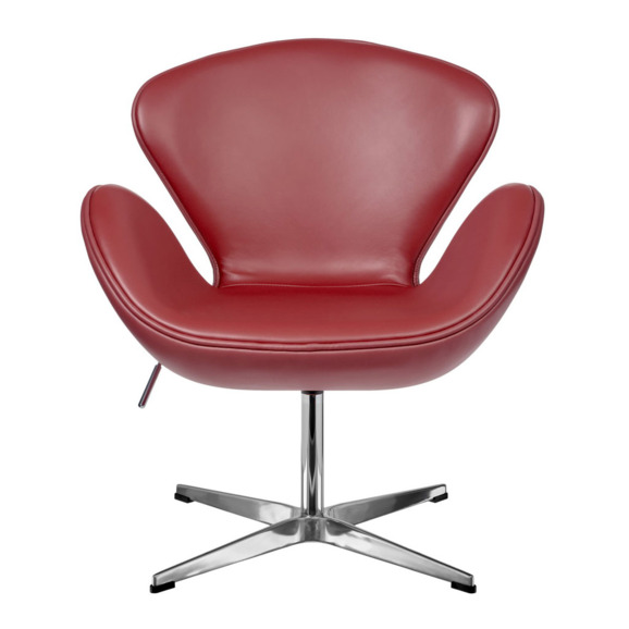 Кресло Swan Chair красный, натуральная кожа - фото 4