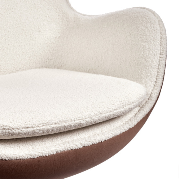 Кресло Egg style chair коричневый, экокожа - фото 6