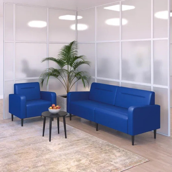 Диван Папилла, экокожа, 182 см, синий - фото 11