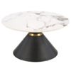 Стол журнальный Variable, белый мрамор, черный