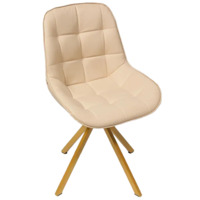 Настоящее фото товара Стул Мускус, пирамида, кожа, бежевый, золотой, произведённого компанией ChiedoCover