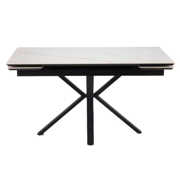 Керамический стол Старлайт 140(200)х80 snow alpin white / черный Керамический стол Старлайт 140(200)х80 snow alpin white / черный - фото 2