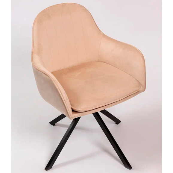 Кресло Сета, пирамида, поворотное основание, бежевый, черный, велюр - фото 2