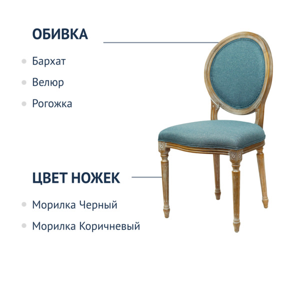 Стул Вольтер, Nature blue - фото 4