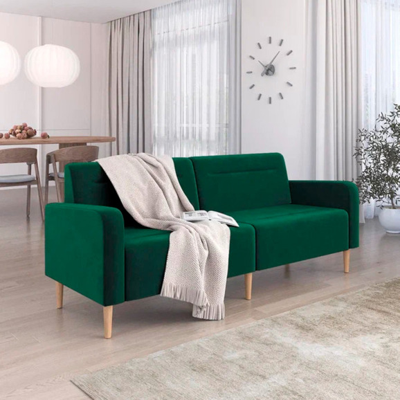 Диван Папилла, велюр, 202 см, зеленый - фото 5