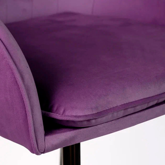 Кресло Сета, барные ножки, фиолетовый, черный, велюр - фото 10