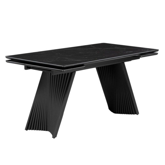 Керамический стол Вейв 140(200)х80 shakespeare black / черный - фото 1