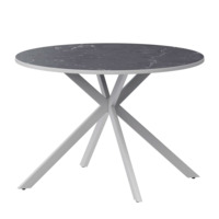 Настоящее фото товара Стол нераздвижной Грант 900, даркстоун, белый муар, произведённого компанией ChiedoCover