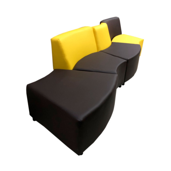 Диван Дога четырехместный к.1, желто-шоколадный - фото 1