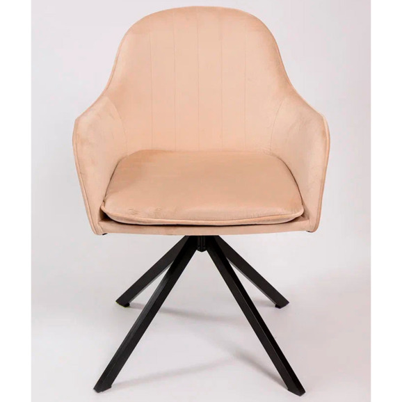 Кресло Сета, пирамида, поворотное основание, бежевый, черный, велюр - фото 3