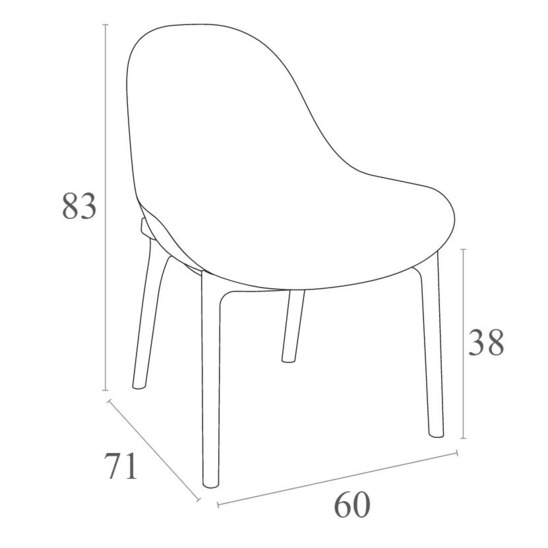 Лаунж-кресло пластиковое Грау, темно-серый - фото 7