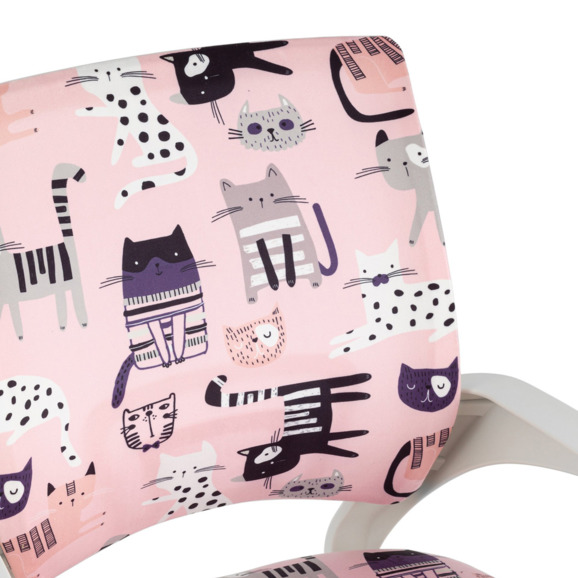 Кресло офисное TopChairs Simple SN Junior принт Pink Cats, белый - фото 6