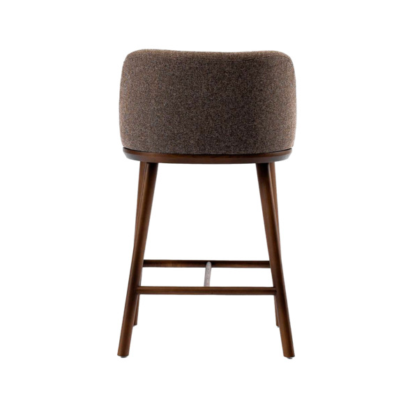 Стул полубарный Таупи, коричневая ткань, ясень тон орех - фото 5