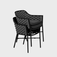 Кресло плетеное с подушками Torino, черный