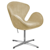 Настоящее фото товара Кресло Swan style chair, карамельный, искусственная замша, произведённого компанией ChiedoCover