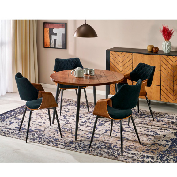 Стол обеденный Foresight, орех, черный Стол обеденный Foresight, орех, черный - фото 3