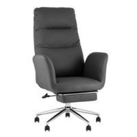 Настоящее фото товара Кресло руководителя Lillu с оттоманкой, серый, произведённого компанией ChiedoCover