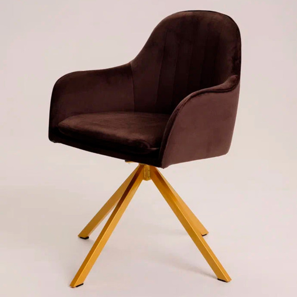 Кресло Сета, пирамида, коричневый, золотой - фото 3