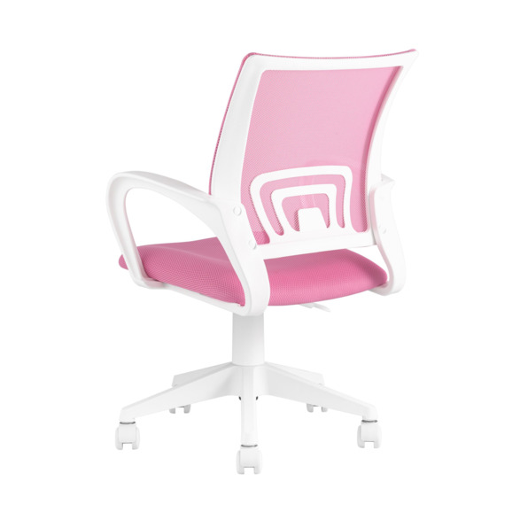 Кресло офисное TopChairs ST-BASIC-W розовый крестовина пластик белый - фото 6