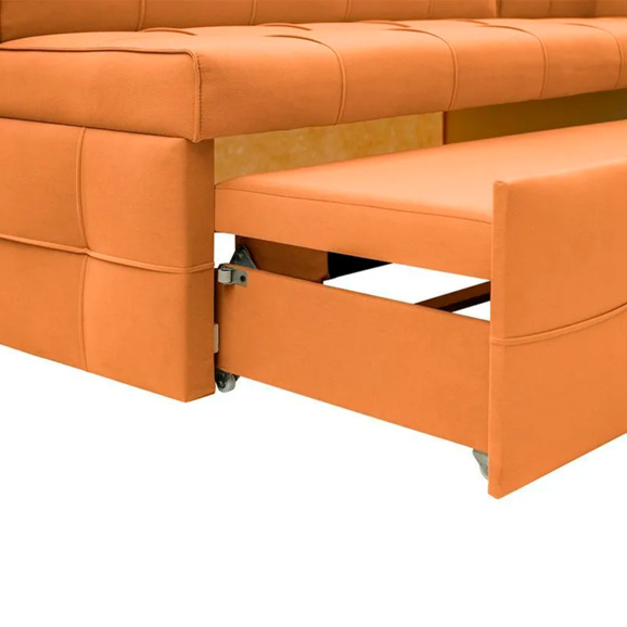 Угловой диван для кухни Атлант Плюс, оранжевый, правый - фото 5