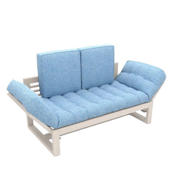Кушетка Кофу, textile белая - фото 1