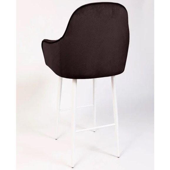 Кресло Сета, барные ножки, коричневый, белый, велюр - фото 5