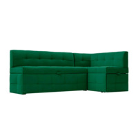 Настоящее фото товара Угловой диван для кухни Атлант Плюс, зеленый, правый, произведённого компанией ChiedoCover