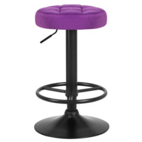 Настоящее фото товара Барный стул ПАВИЯ, черная база, велюр фиолетовый, произведённого компанией ChiedoCover