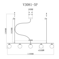 Подвесной светильник V3081-5P Sector