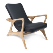 Кресло Лиски Комфорт дуб, масло OSMO бесцветное матовое, черная кожа