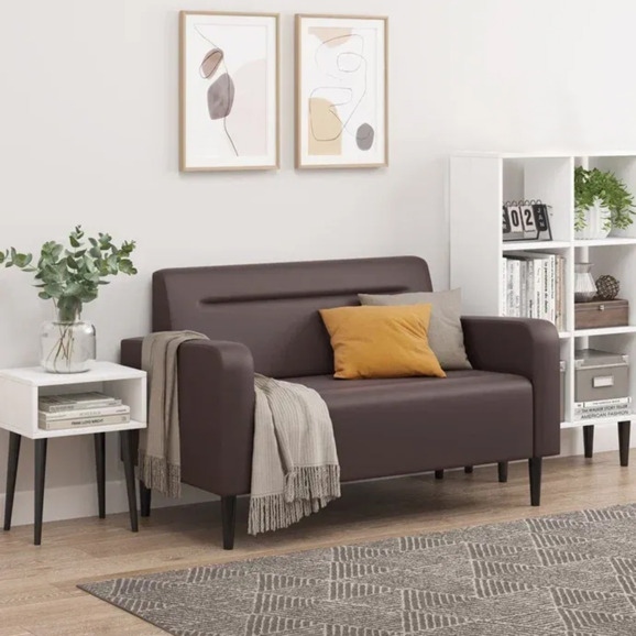 Диван Папилла, экокожа, 132 см, коричневый - фото 4