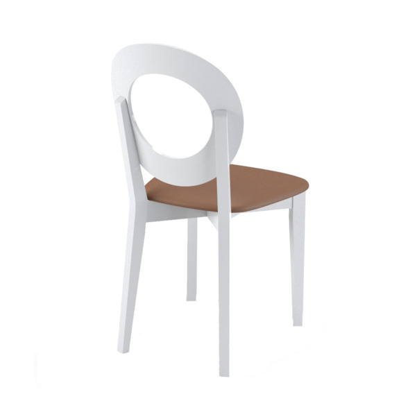 Стул Луна, белый, коричневый - фото 3