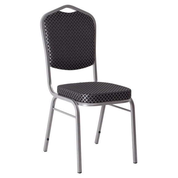 Стул Хит 20, жаккард Ромеро черный, каркас серебро - фото 1