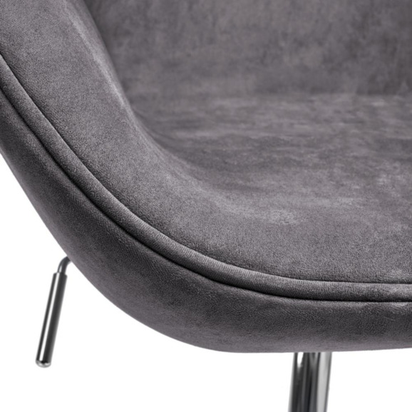 Кресло Swan style chair, тёмно-серый, искусственная замша - фото 7