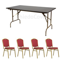 Настоящее фото товара Обеденная группа стол Лидер 1, 4 стула Хит 20мм, произведённого компанией ChiedoCover