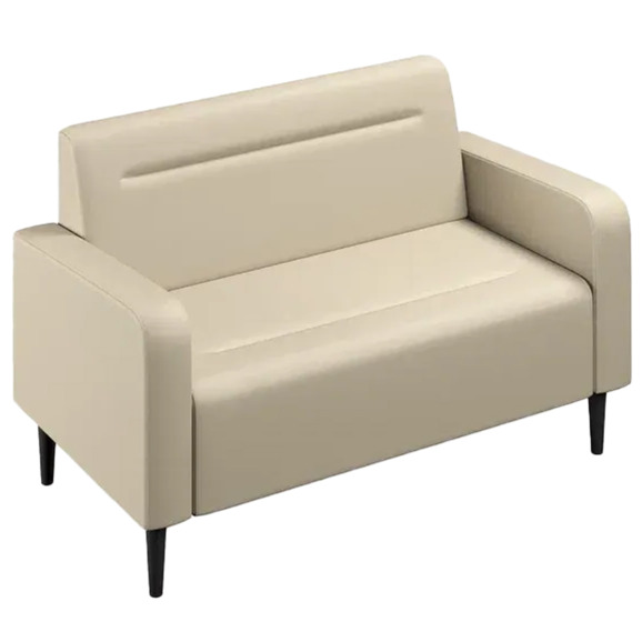 Диван Папилла, экокожа, 132 см, кремовый - фото 1