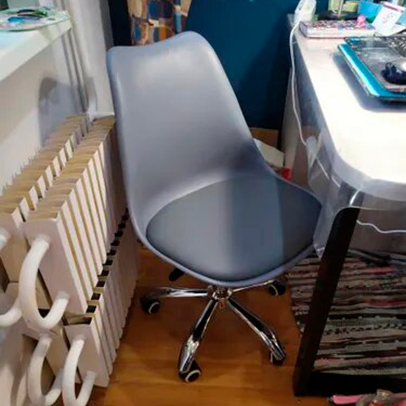 Стул на колесах Sephi Roll, серая экокожа Стул на колесах Sephi Roll, серая экокожа - фото 3