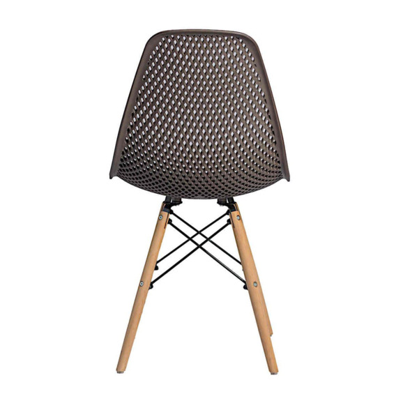 Стул пластиковый перфорированный Eames, бук, горячий шоколад - фото 4
