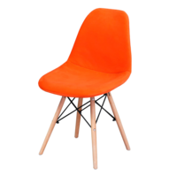 Настоящее фото товара Чехол Е01 на стул Eames, уплотненный, велюр оранжевый, произведённого компанией ChiedoCover