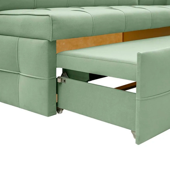 Угловой диван для кухни Атлант Плюс, светло-зеленый, правый - фото 5