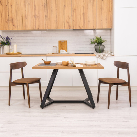 Фотография в интерьере товара Стулья Роквелл, рогожка коричневая, каркас венге от компании ChiedoCover.