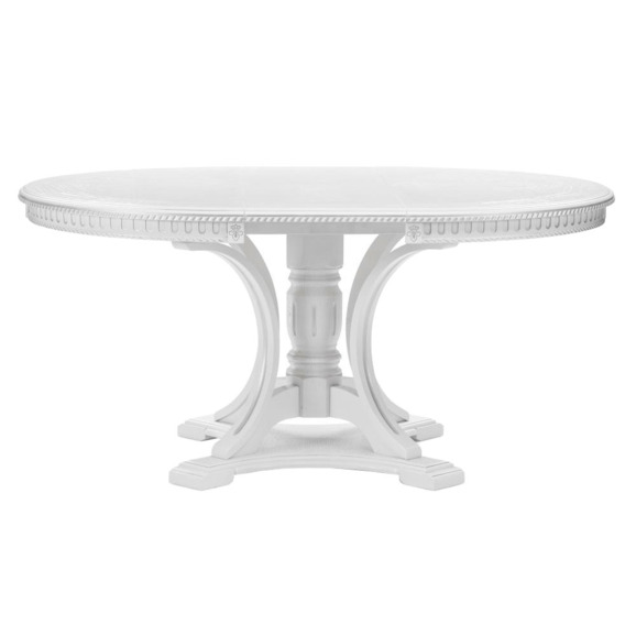 Деревянный стол Нозеан круглый белый / серебро - фото 5